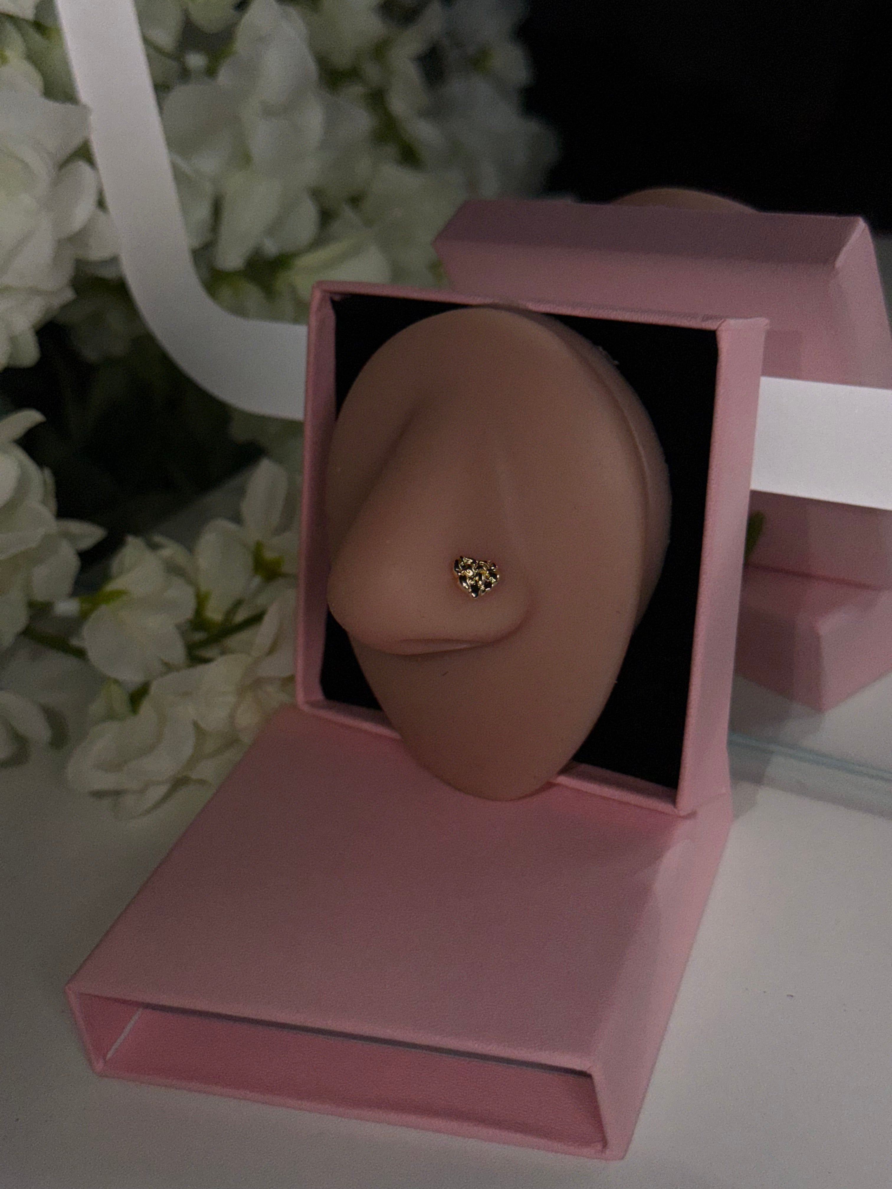 Nugget Heart Nose Stud